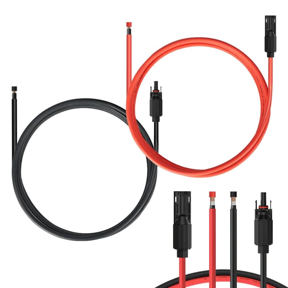 BougeRV 8AWG Solar Extension Cable with Extra Free Connectors(xx FT Red+xx FT Black) Accessories BougeRV