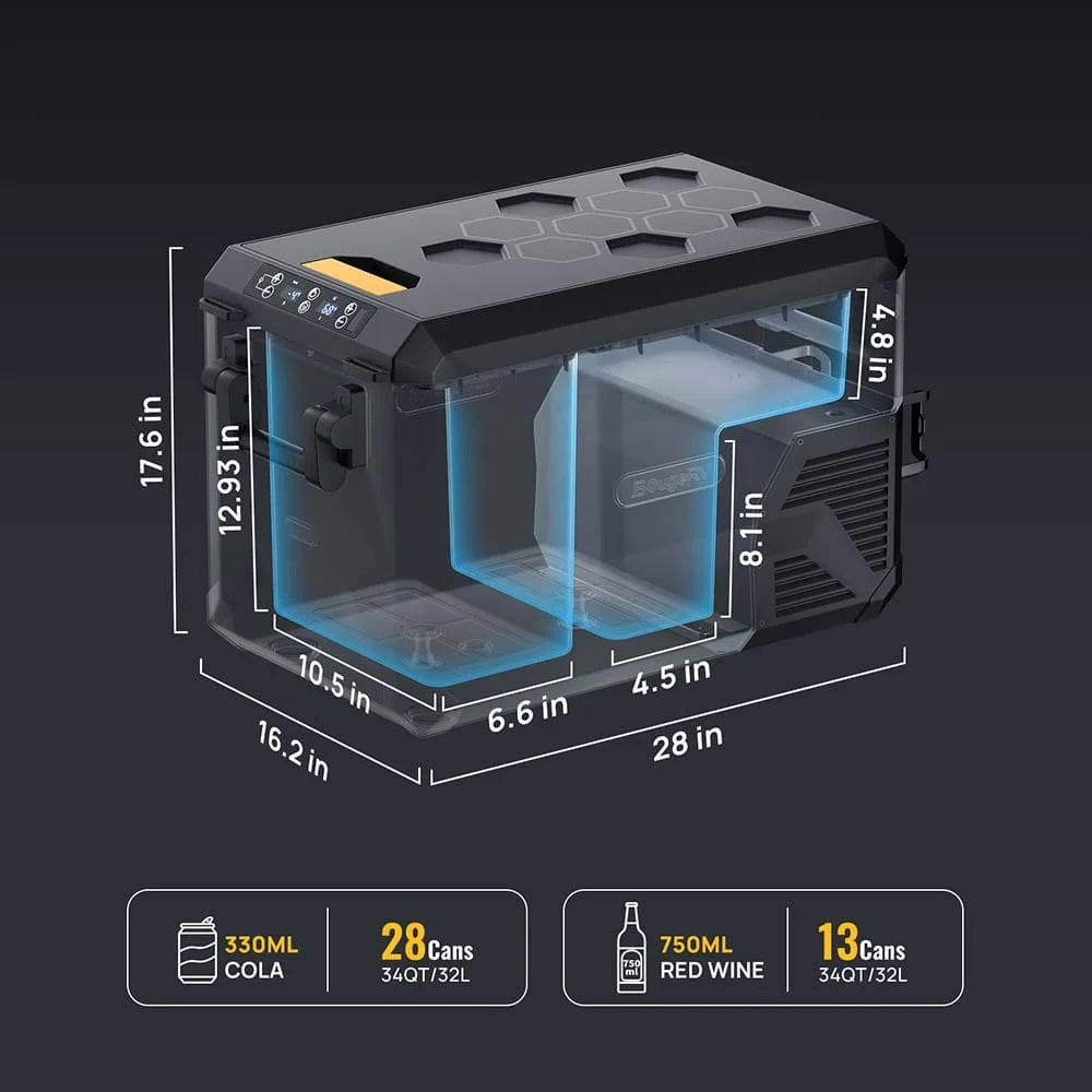 BougeRV ASPEN 30 Dual-Zone 34QT 12V Portable Refrigerator Coolers BougeRV