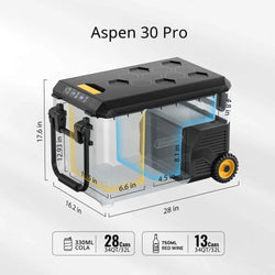 BougeRV ASPEN 30 PRO 34QT Dual Zone Wheeled 12V Portable Refrigerator Coolers BougeRV