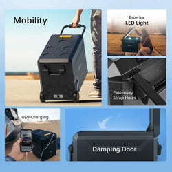 BougeRV ASPEN 30 PRO 34QT Dual Zone Wheeled 12V Portable Refrigerator Coolers BougeRV