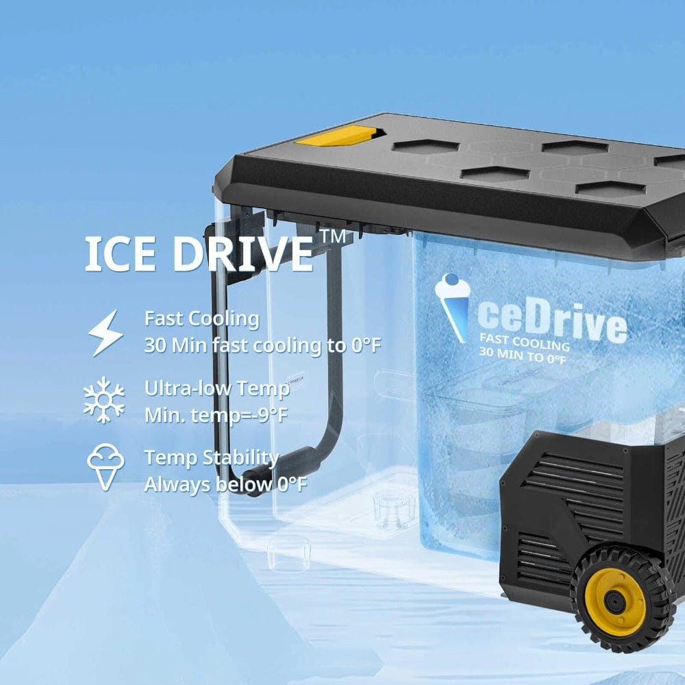 BougeRV ASPEN 50 PRO 53QT Dual Zone Wheeled 12V Portable Refrigerator Coolers BougeRV