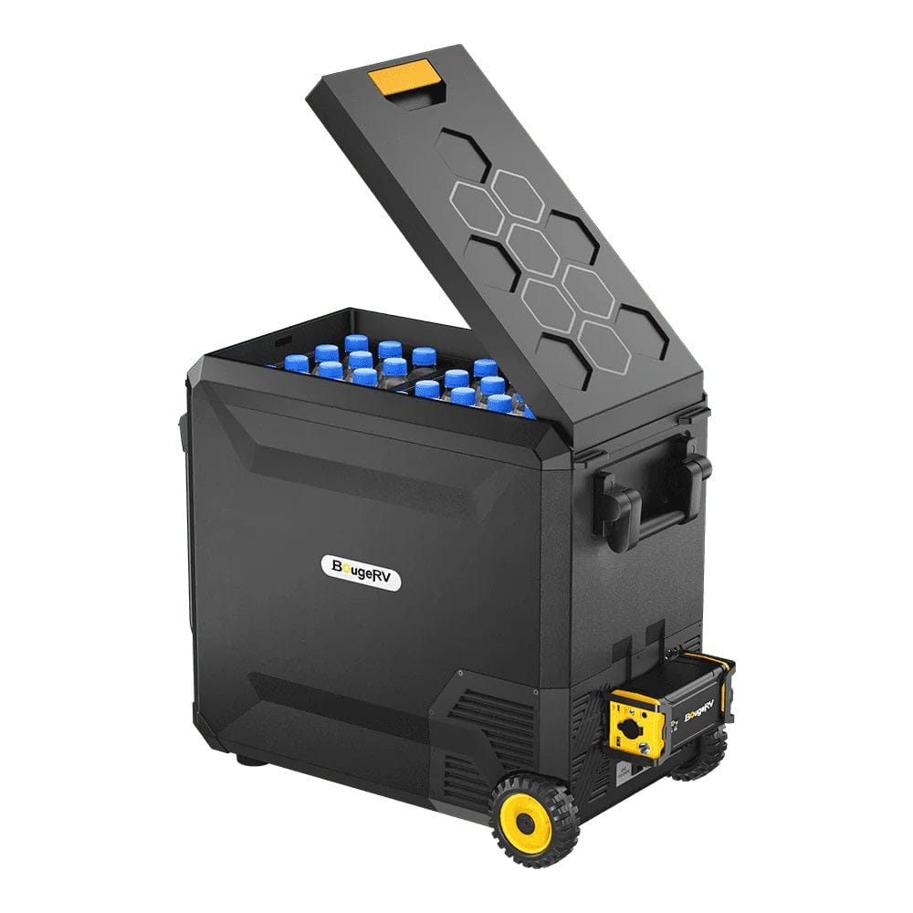 BougeRV ASPEN 50 PRO 53QT Dual Zone Wheeled 12V Portable Refrigerator Coolers BougeRV ASPEN 50 PRO 53QT Dual Zone Wheeled 12V Portable Refrigerator + Battery