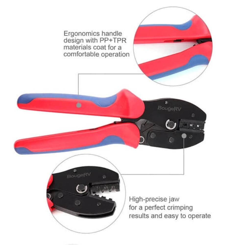BougeRV Solar Connectors Crimp Tool Kit for 10/11/12/13 AWG Solar Wire 6 Pairs Accessories BougeRV