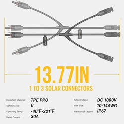 BougeRV Solar Y Branch Connector 3 to 1(M/FFF and F/MMM) Accessories BougeRV