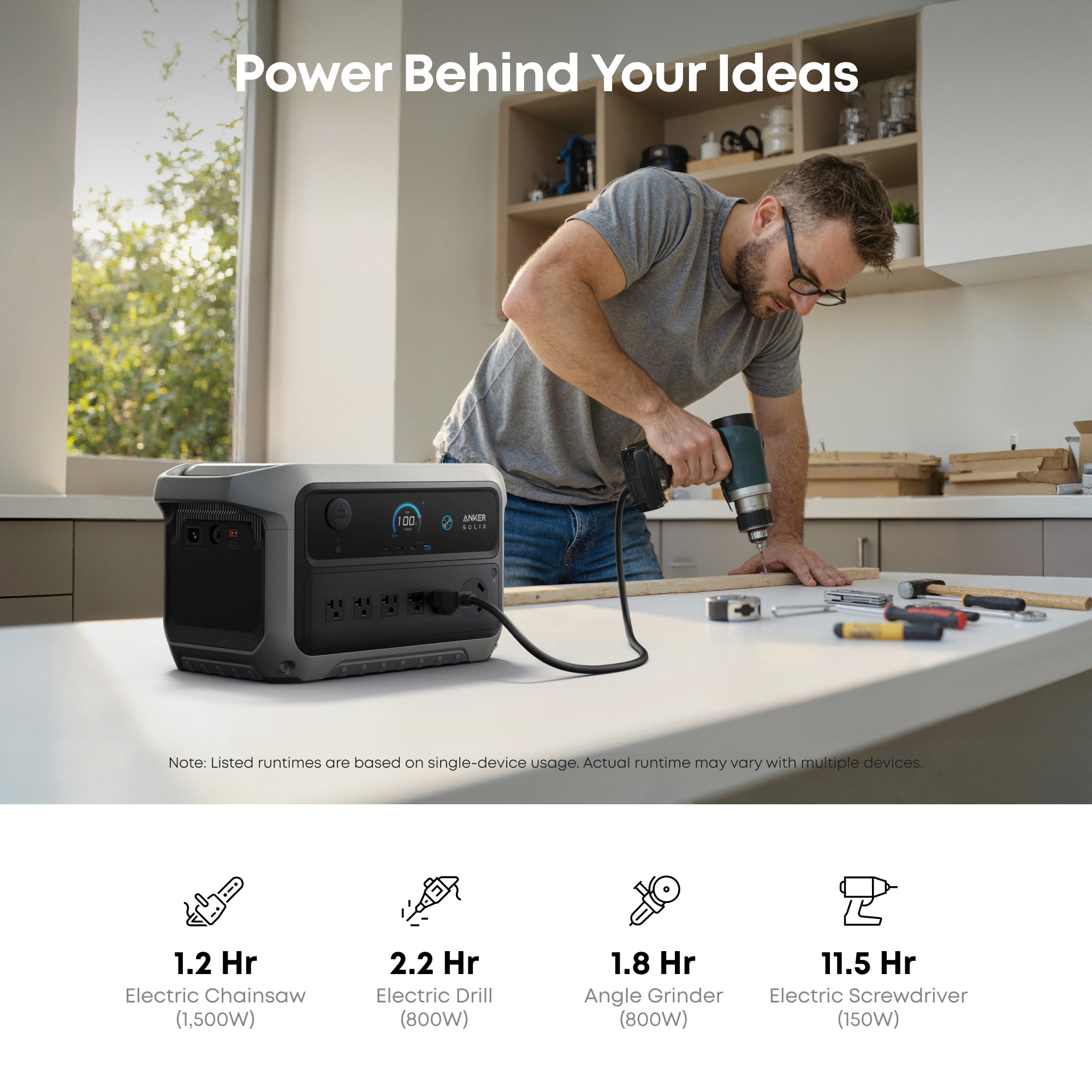 Anker SOLIX C2000 Gen2 Portable Power Station + Anker SOLIX BP2000 Expansion Battery Gen 2