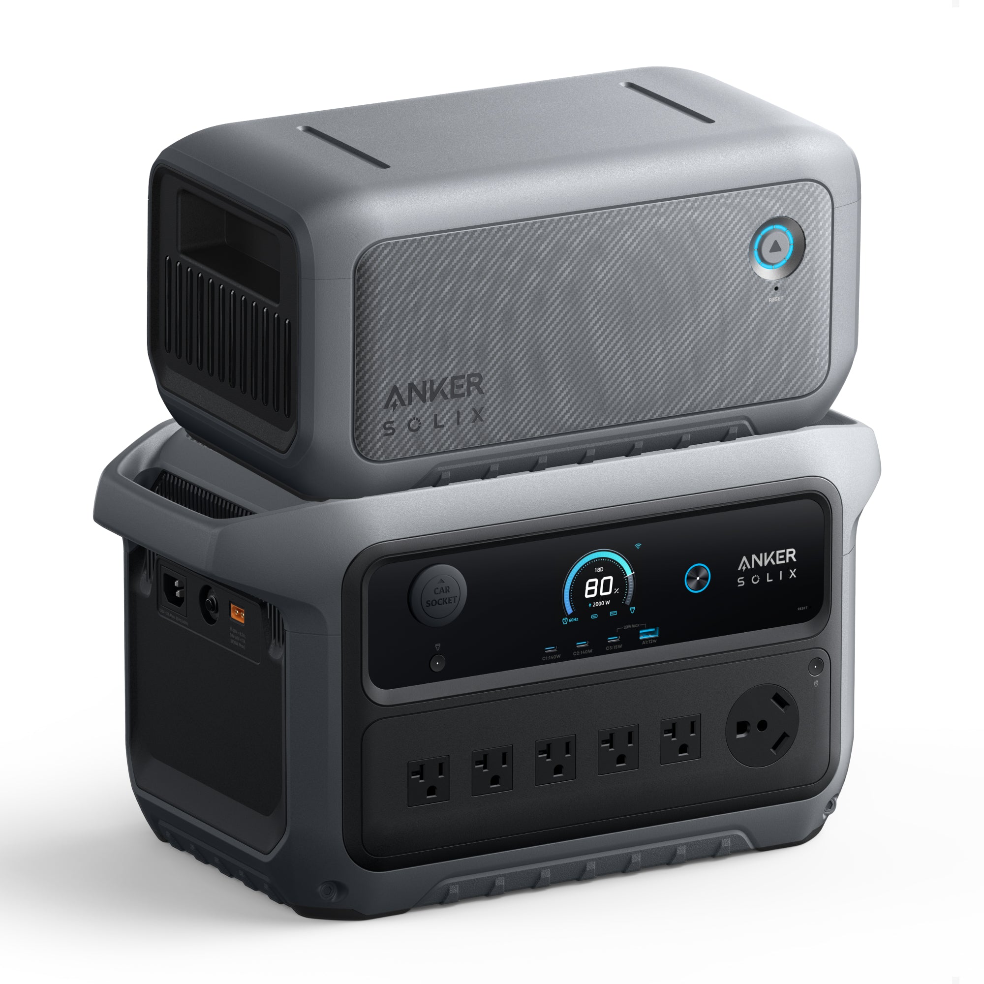 Anker SOLIX C2000 Gen2 Portable Power Station + Anker SOLIX BP2000 Expansion Battery Gen 2