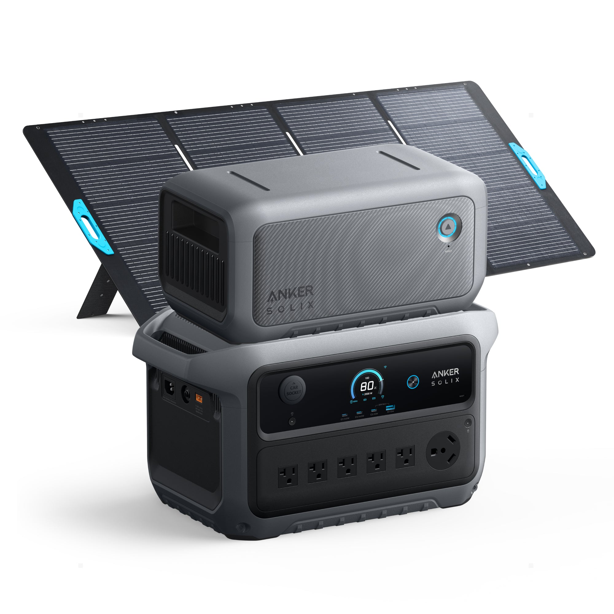 Anker SOLIX C2000 Gen2 Portable Power Station + BP2000 Expansion Battery Gen 2 + 400W Solar Panel