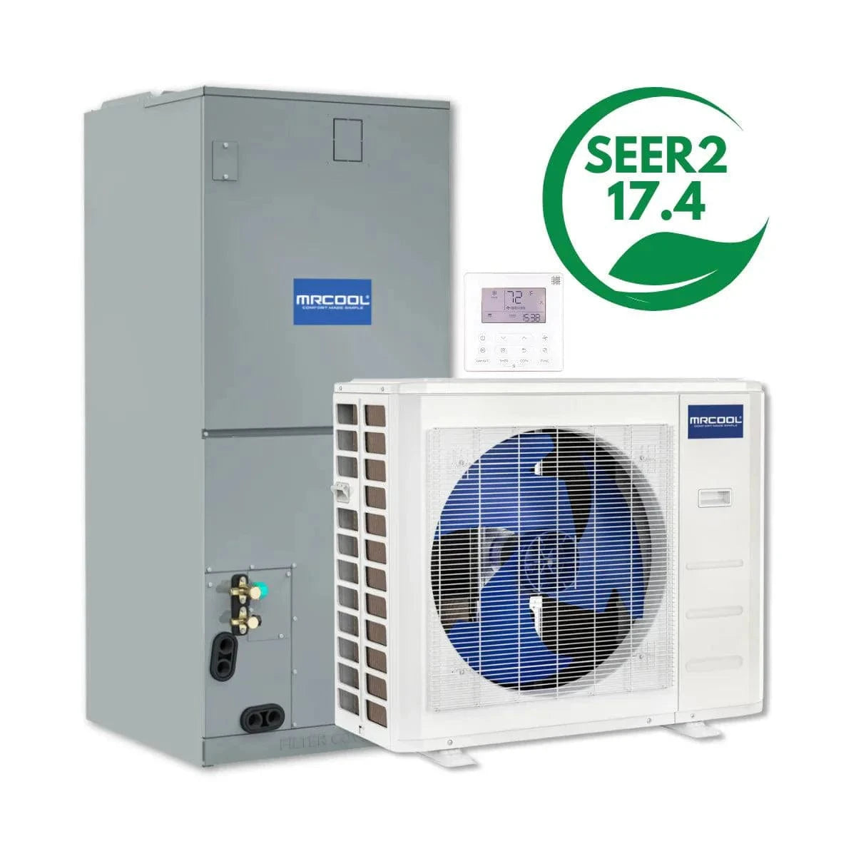 MRCOOL Hyper Heat 2nd Gen 36K BTU 3 Ton 17.4 SEER2 Central Ducted Heat Pump Split System – CENTRAL-36-HP-230B00-O 2nd Gen Hyper Heat Central Ducted MRCOOL