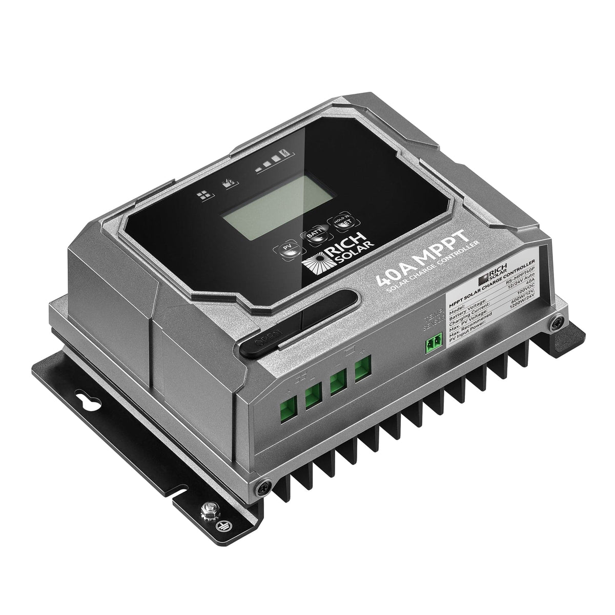 RICH SOLAR BRAVO 40 | 40 Amp MPPT Solar Charge Controller | Premium 40A 12V/24V MPPT Solar Controller for RVs, Trailers, Campers, Vans, Boats, Off-Grid | Awarded #1 Solar Controller 2025 MPPT Charge Controllers RICH SOLAR