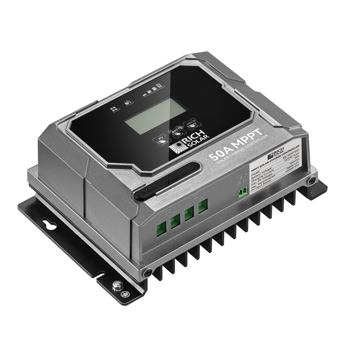 RICH SOLAR BRAVO 50 | 50 Amp MPPT Solar Charge Controller | Premier 50A 12V/24V MPPT Solar Controller for RVs, Trailers, Campers, Vans, Boats, Off-Grid | Awarded #1 Solar Controller 2025 MPPT Charge Controllers RICH SOLAR