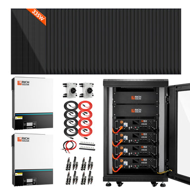 RICH SOLAR | Complete Off-Grid Solar Kit | 13,000W 120/240V Output | 48VDC Solar Kits Rich Solar 38 x 335 Watt - 12.7KW Total