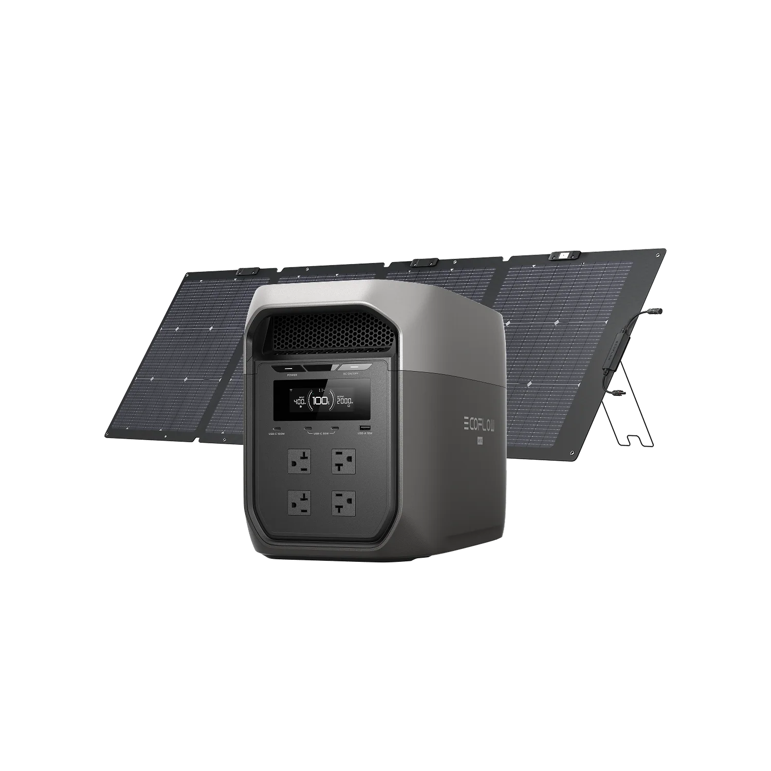 Ecoflow DELTA 3 Max Portable Power Station - Gray + 220w Solar Panel