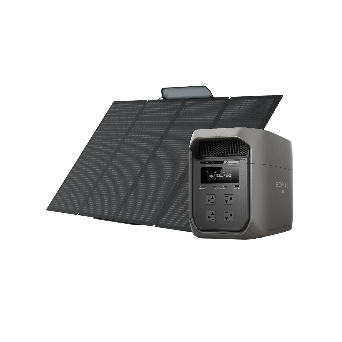 Ecoflow DELTA 3 Max Portable Power Station - Black + 400w Solar Panel