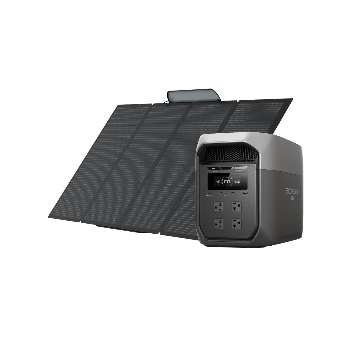 Ecoflow DELTA 3 Max Portable Power Station - Gray + 400w Solar Panel