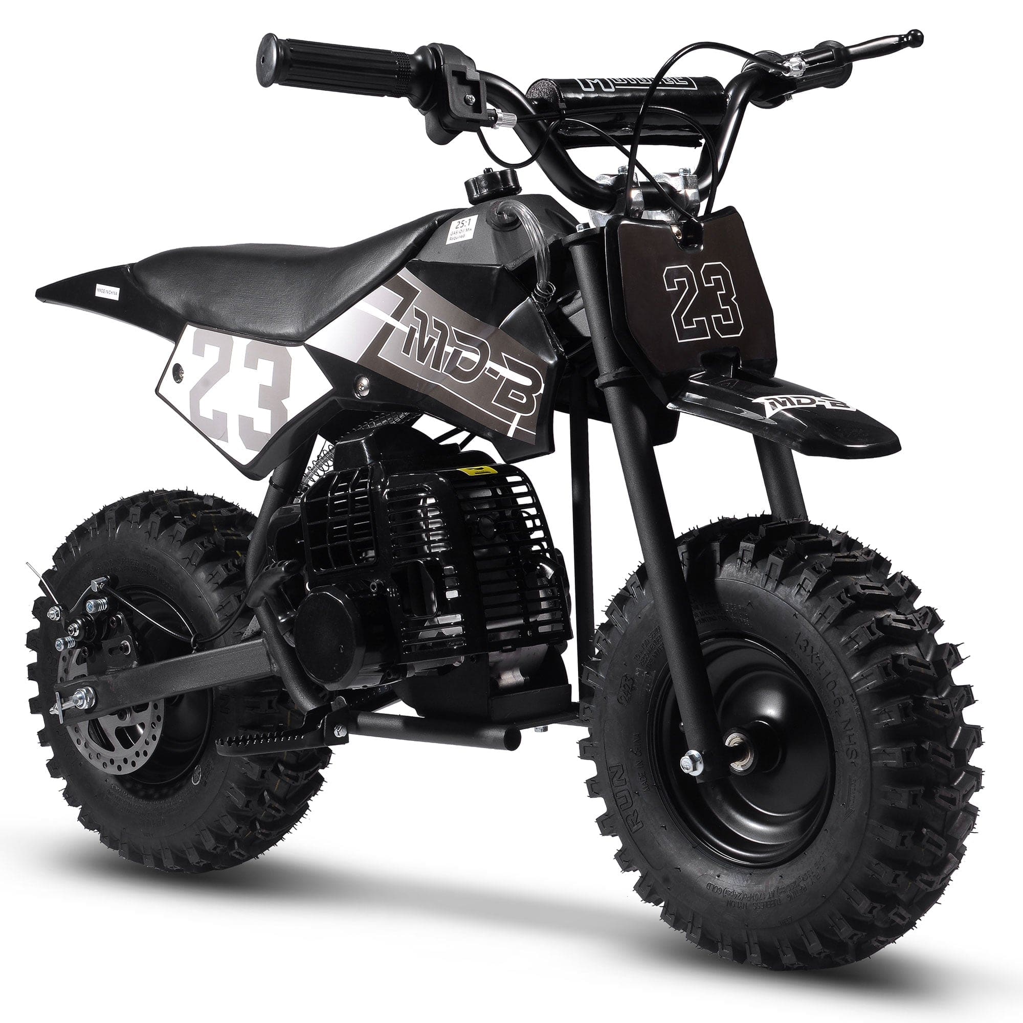 MotoTec Big Supermoto 50cc 2-Stroke Kids Dirt Bike Gas Dirt Bikes MotoTec Black