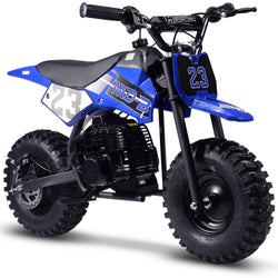 MotoTec Big Supermoto 50cc 2-Stroke Kids Dirt Bike Gas Dirt Bikes MotoTec Blue