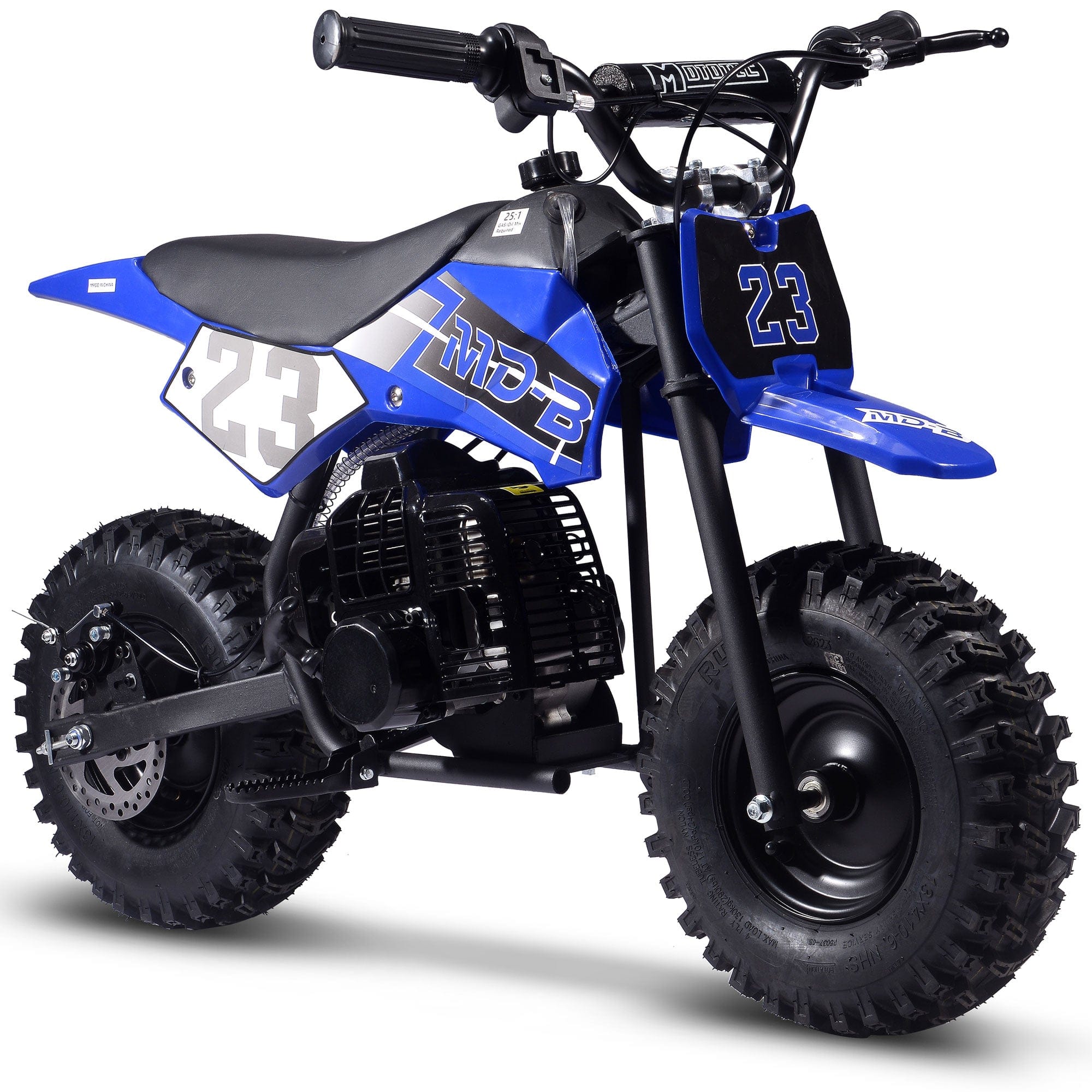 MotoTec Big Supermoto 50cc 2-Stroke Kids Dirt Bike Gas Dirt Bikes MotoTec Blue