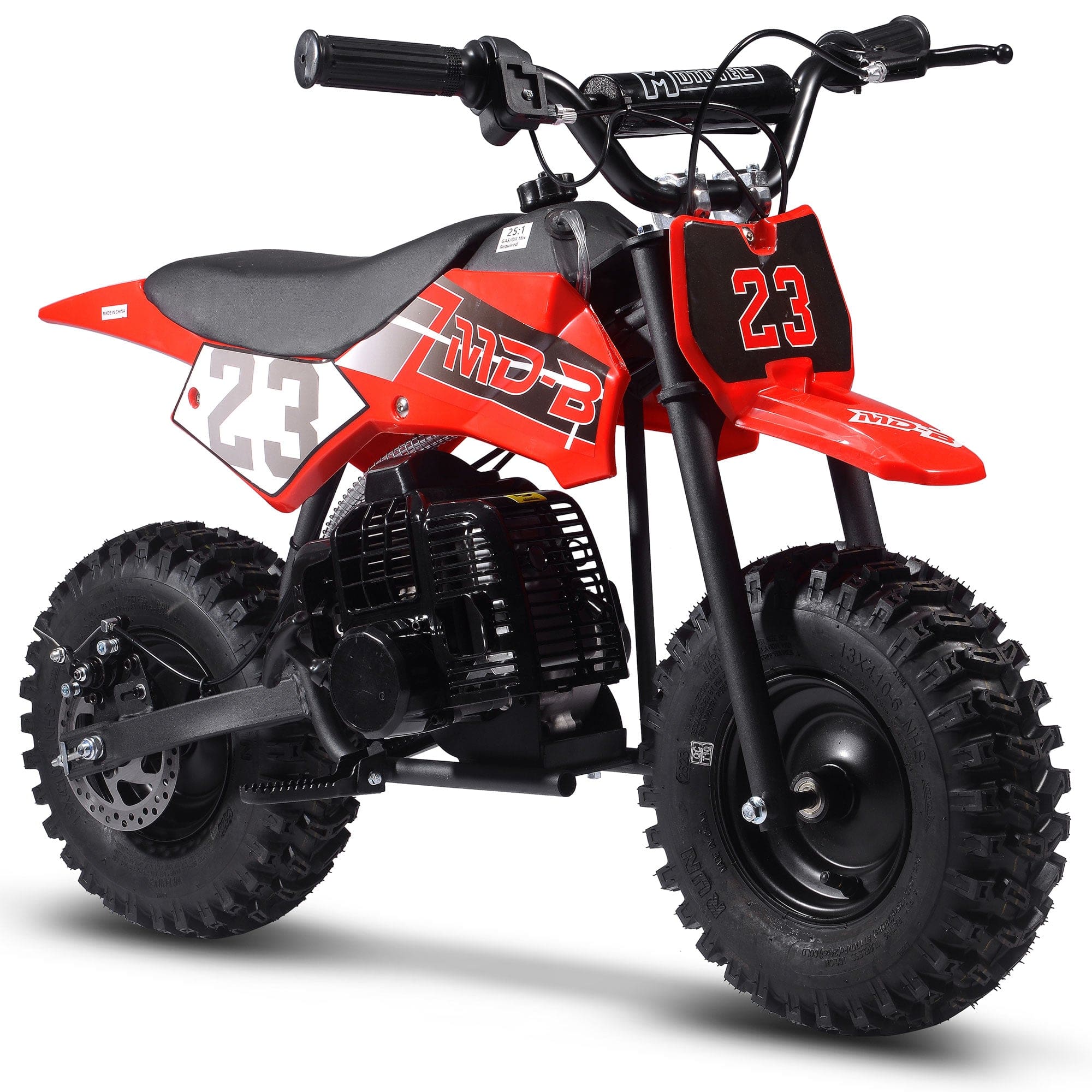 MotoTec Big Supermoto 50cc 2-Stroke Kids Dirt Bike Gas Dirt Bikes MotoTec Red