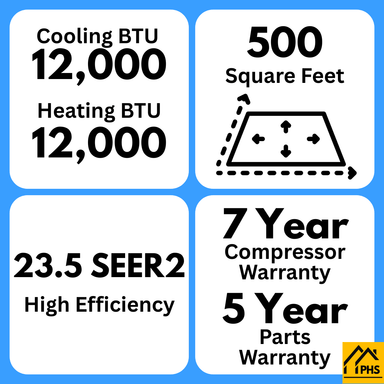 MRCOOL DIY 5th Gen E Star 12,000 BTU Single Zone Mini Split Complete System 115V with 25 ft. DIY Quick Connect Line Set and DIYPRO Cable, DIY-12-HP-WM-115D25-O Mini Split MRCOOL