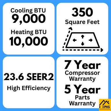 MRCOOL DIY 5th Gen E Star 9,000 BTU Single Zone Mini Split Complete System 115V with 25 ft. DIY Quick Connect Line Set and DIYPRO Cable, DIY-09-HP-WM-115D25-O Mini Split MRCOOL