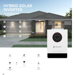 Liniotech 3600W Off-Grid Inverter | 4000W PV Input | 3600W Output | 300V VOC Input | 48V 120 Single Phase | All-In-One Solar Inverter