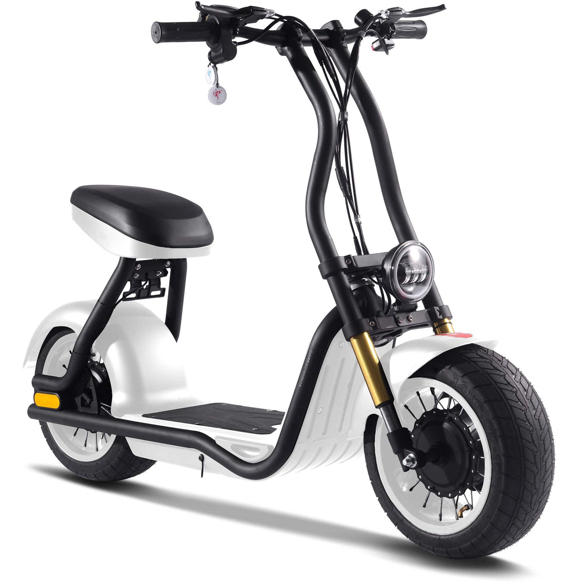 MotoTec Diablo 48v 1000w Lithium Electric Scooter White Electric Scooters MotoTec