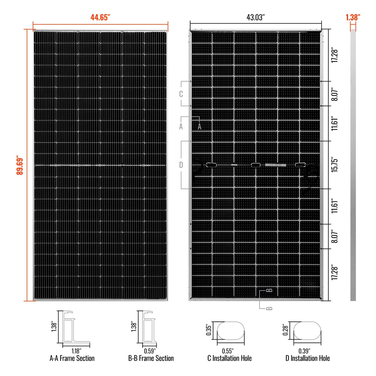 RICH SOLAR | MEGA 550 | 550W Solar Panel | Premium Grid-tie or Off-grid Solar Panel for Residential, Commercial, Agriculture | 25-Year Output Warranty | UL Certified Solar Panels by Pallet RICH SOLAR