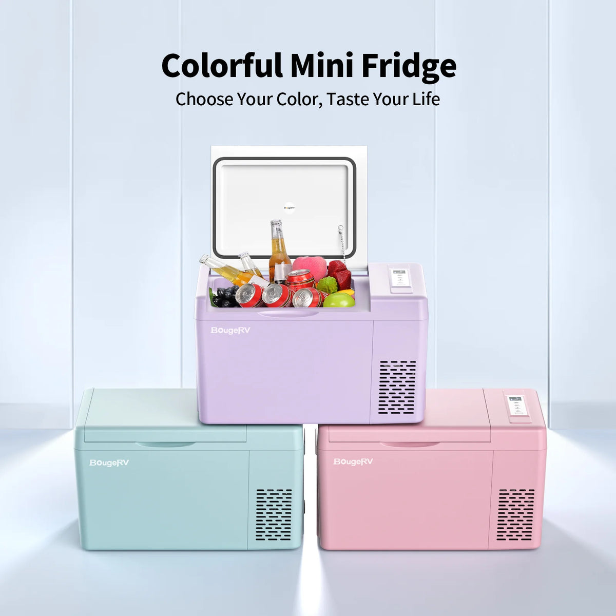BougeRV 12V 23 Quart Colorful Purple Portable Fridge