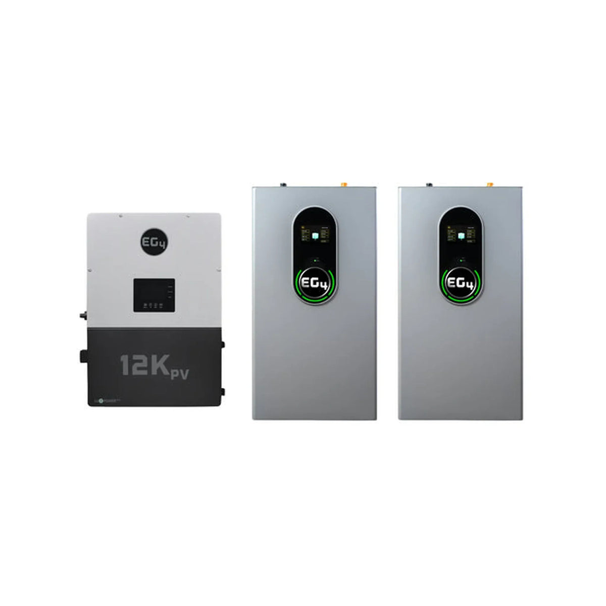 EG4 12kPV Hybrid Inverter | 48V | 12000W Input | 8000W Output | 120/240V Split Phase + EG4-WallMount Indoor Battery 280AH | 51.2V | 14.3kWh Energy Storage Systems EG4 1 EG4 12kPV + 2 x EG4-WallMount Indoor Battery| 28.6kWh Capacity