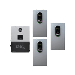 EG4 12kPV Hybrid Inverter | 48V | 12000W Input | 8000W Output | 120/240V Split Phase + EG4-WallMount Indoor Battery 280AH | 51.2V | 14.3kWh Energy Storage Systems EG4 1 EG4 12kPV + 3 x EG4-WallMount Indoor Battery | 42.9kWh Capacity