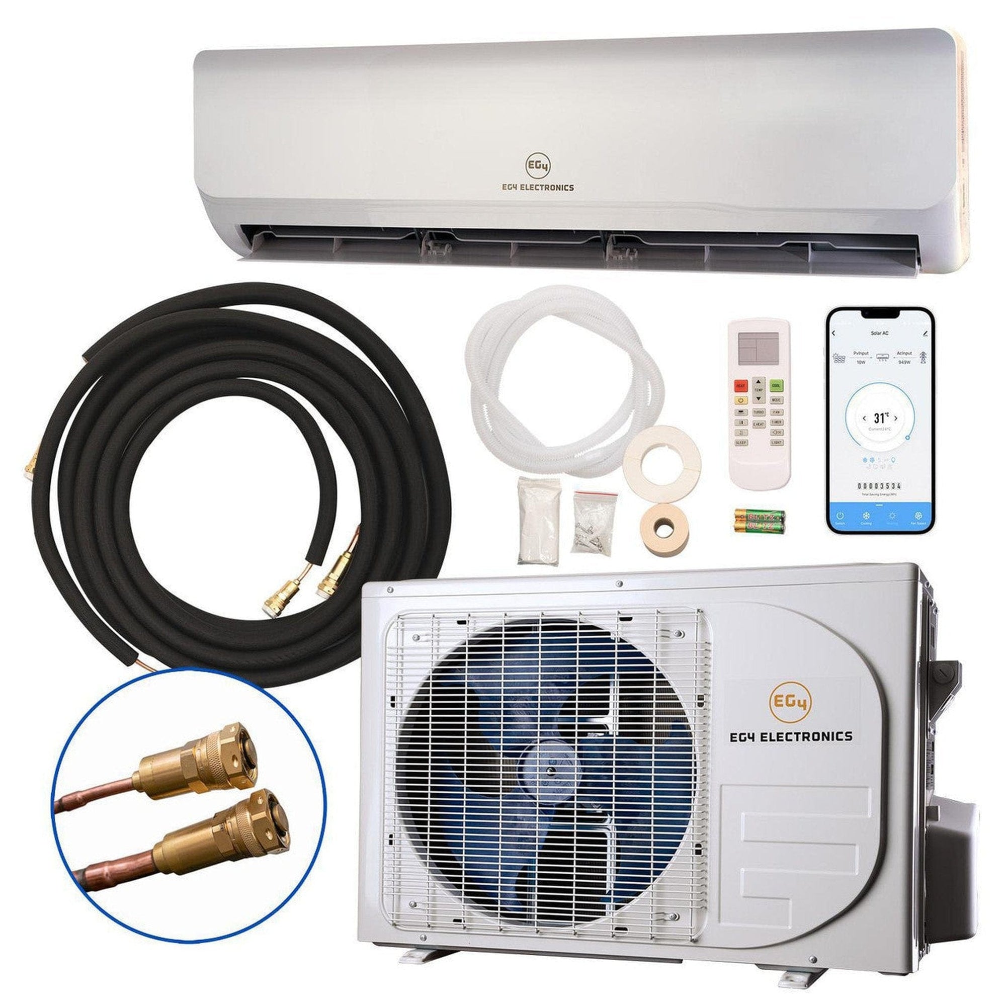 EG4 9K Mini-Split Air Conditioner Heat Pump | 9000 BTU | SEER2 29.5 | Plug-N-Cool Do-It-Yourself Installation Appliances EG4