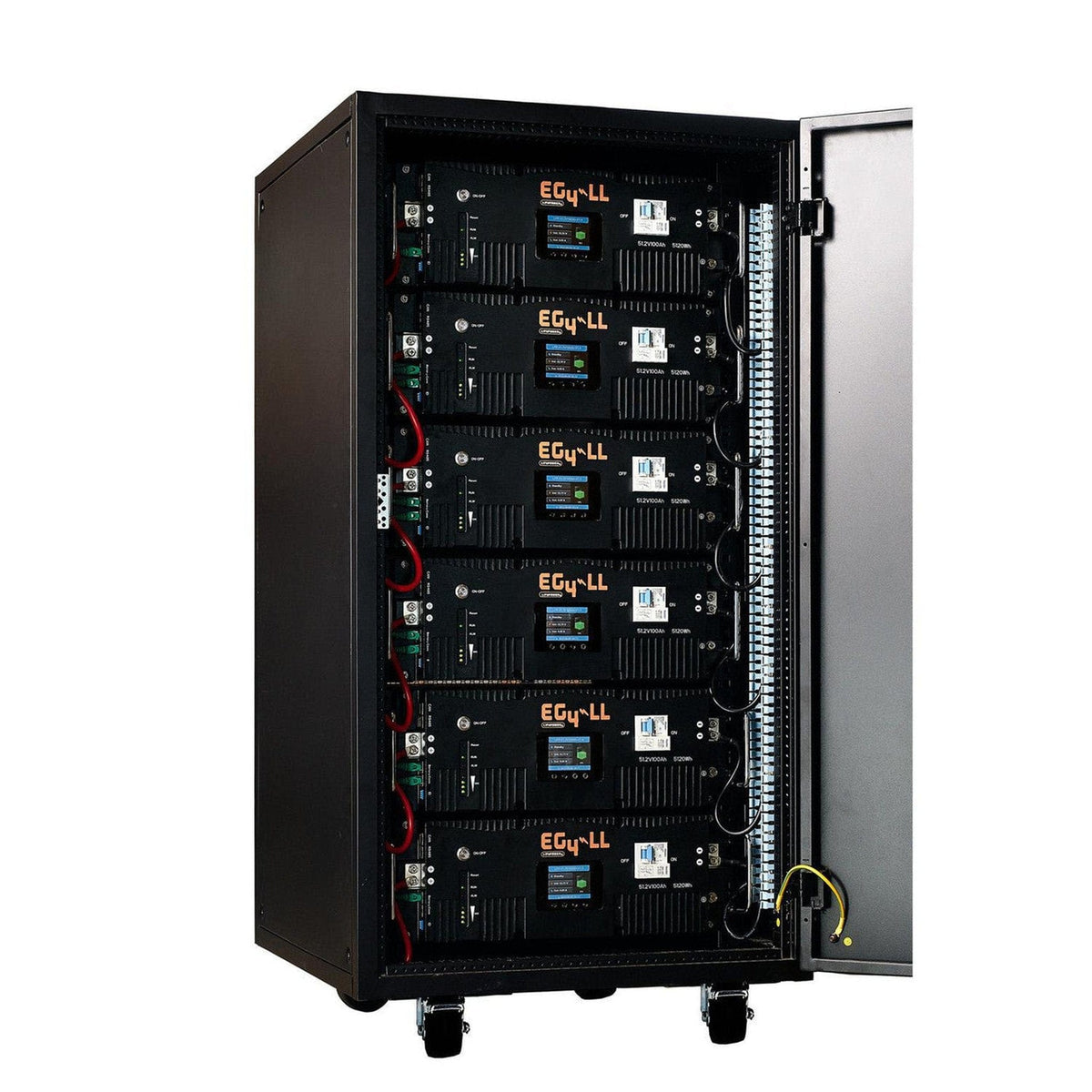 EG4 Pre-Assembled EG4 Enclosed Battery Rack | 6 Slot | Wheels Included | Bus Bar Covers | Welded (Grey) Solar Accessories EG4