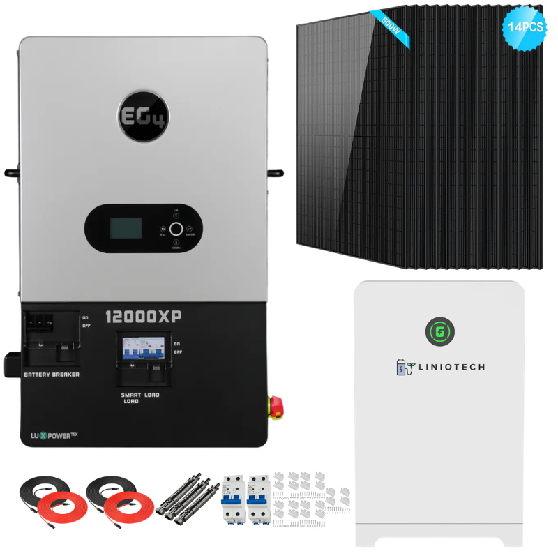 EG4 12000XP Complete Off-Grid Solar Kit | 7kW Solar | 14-16kWh Wall Mount Batteries