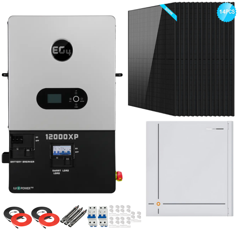 EG4 12000XP Complete Off-Grid Solar Kit | 7kW Solar | 14-16kWh Wall Mount Batteries