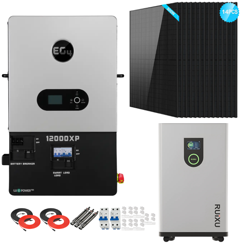 EG4 12000XP Complete Off-Grid Solar Kit | 7kW Solar | 14-16kWh Wall Mount Batteries