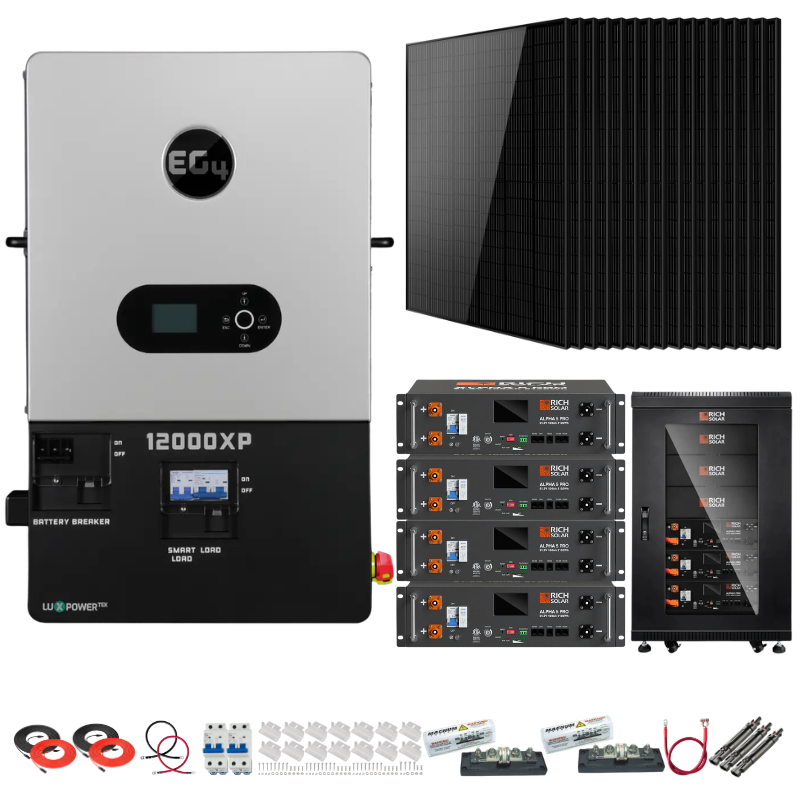 EG4 12000XP Complete Off-Grid Solar Kit | 7kW Solar | 20.4kWh Server Rack Batteries