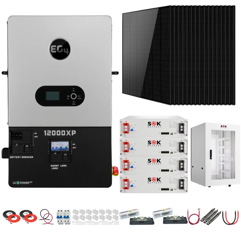 EG4 12000XP Complete Off-Grid Solar Kit | 7kW Solar | 20.4kWh Server Rack Batteries