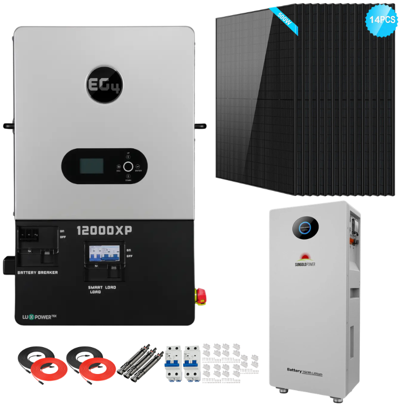 EG4 12000XP Complete Off-Grid Solar Kit | 7kW Solar | 14-16kWh Wall Mount Batteries