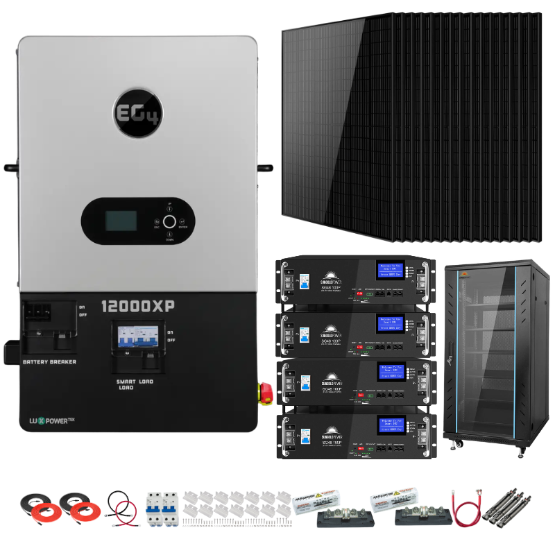 EG4 12000XP Complete Off-Grid Solar Kit | 7kW Solar | 20.4kWh Server Rack Batteries