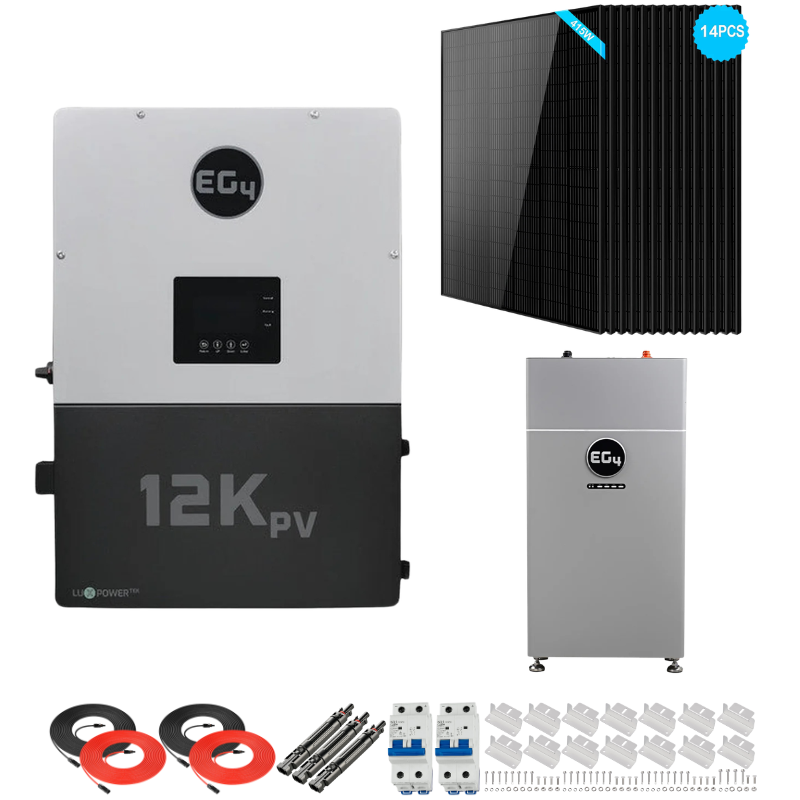 EG4 12kPV Complete Hybrid Solar Kit | 5.8kW Solar | 10-16kWh Wall Mount Batteries