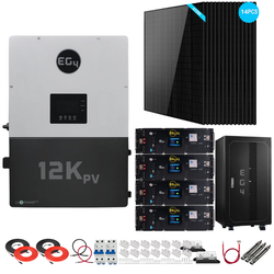 EG4 12kPV Complete Hybrid Solar Kit | 5.8kW Solar | 20.4kWh Server Rack Batteries