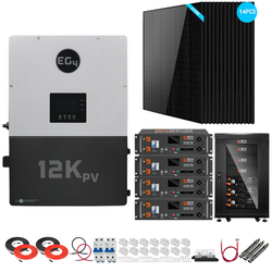 EG4 12kPV Complete Hybrid Solar Kit | 5.8kW Solar | 20.4kWh Server Rack Batteries