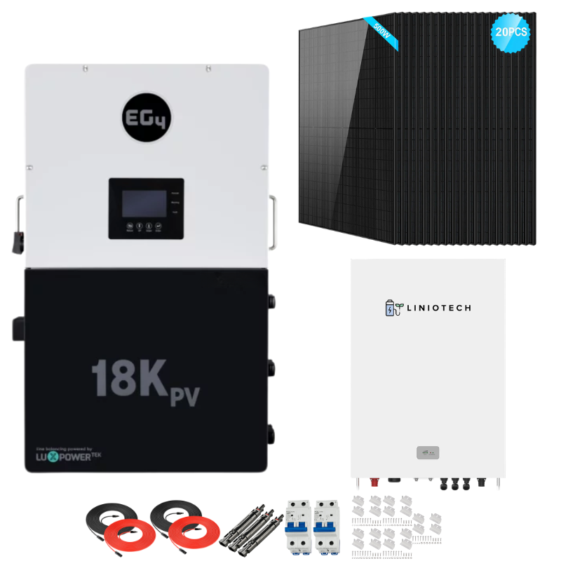 EG4 18kPV Complete Hybrid Solar Kit | 10kW Solar | 16kWh Wall Mount Batteries