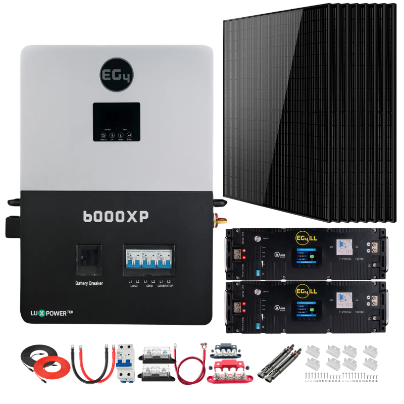 EG4 6000XP Complete Off-Grid Solar Kit | 3.32kW Solar | 10.2kWh Server Rack Batteries