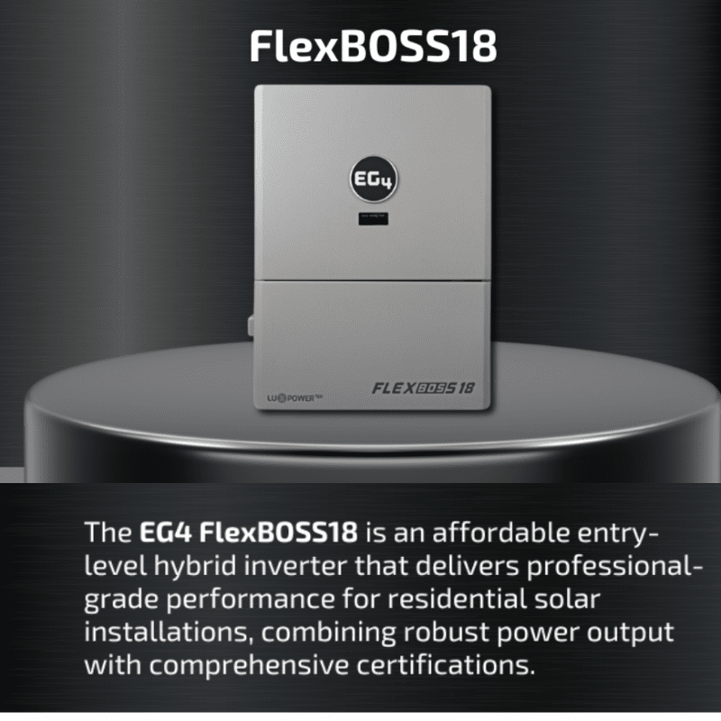 EG4 FlexBOSS18 13kW AC Hybrid Inverter | 48V Split Phase | 18kW PV Input Hybrid Inverters EG4