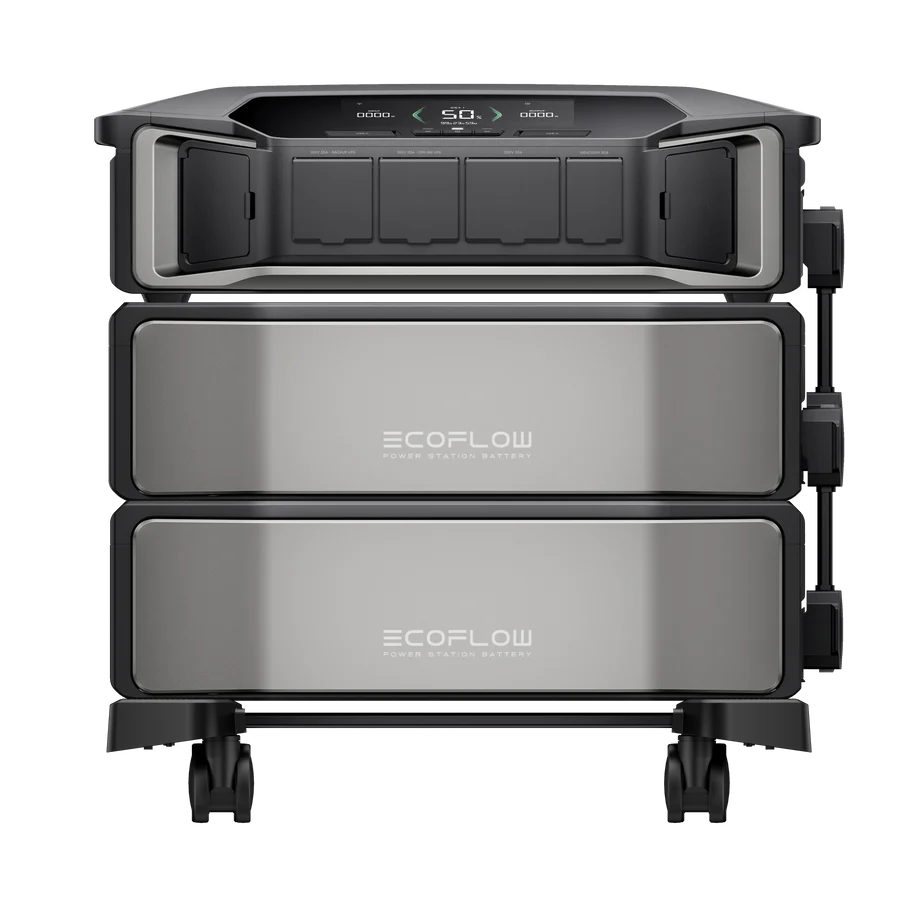 Front View of Ecoflow Delta Pro Ultra with two expansion battery