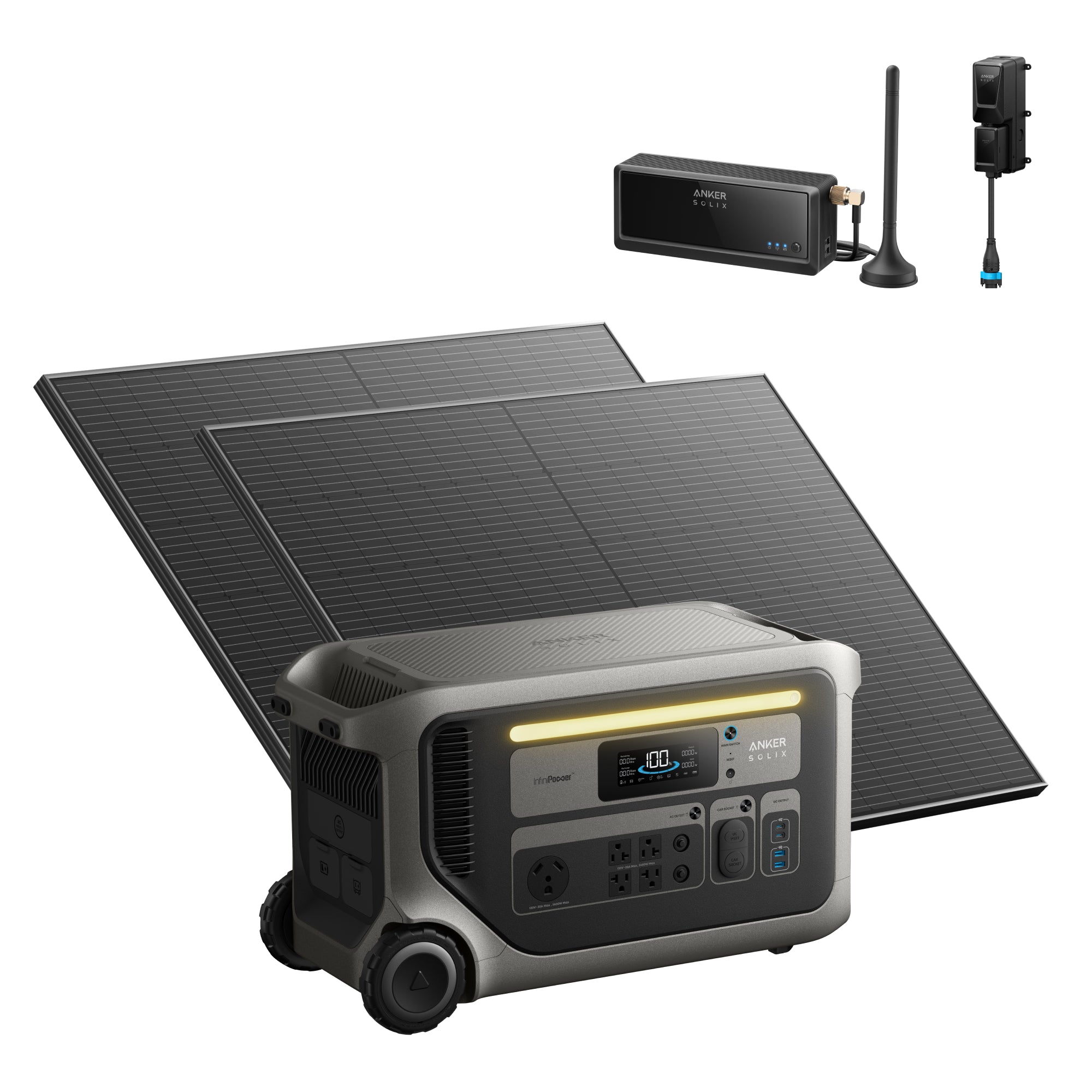 Anker SOLIX F3000 Portable Power Station + 2 x 440W Rigid Solar Panel + Power Saver Kit