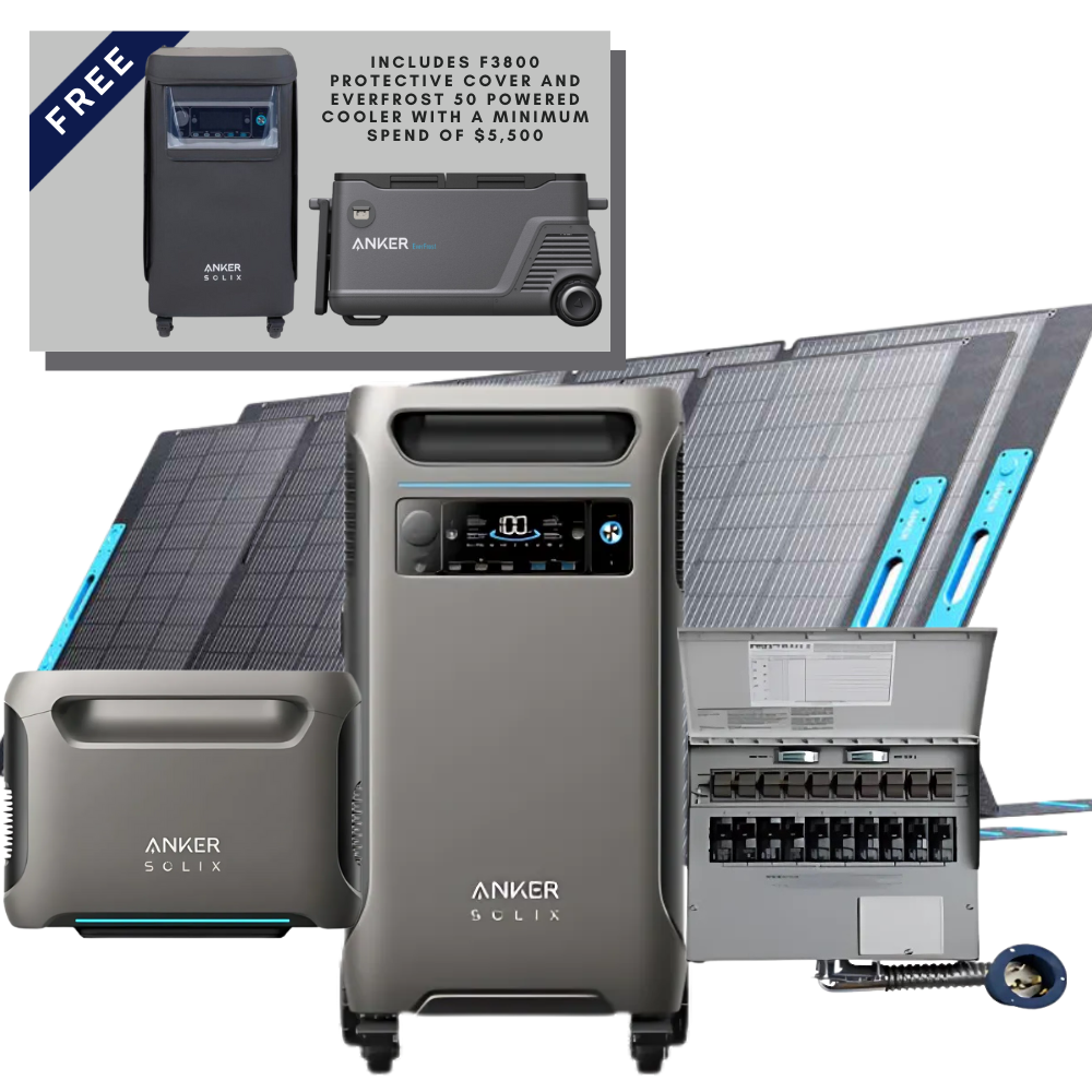 Anker SOLIX F3800 | Home Backup Kit (Includes F3800 Protective Cover and EverFrost 50 Powered Cooler with a minimum spend of $5,500 )