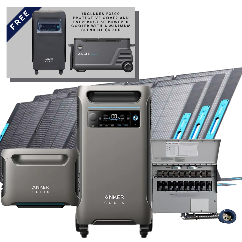 Anker SOLIX F3800 | Home Backup Kit (Includes F3800 Protective Cover and EverFrost 50 Powered Cooler with a minimum spend of $5,500 )