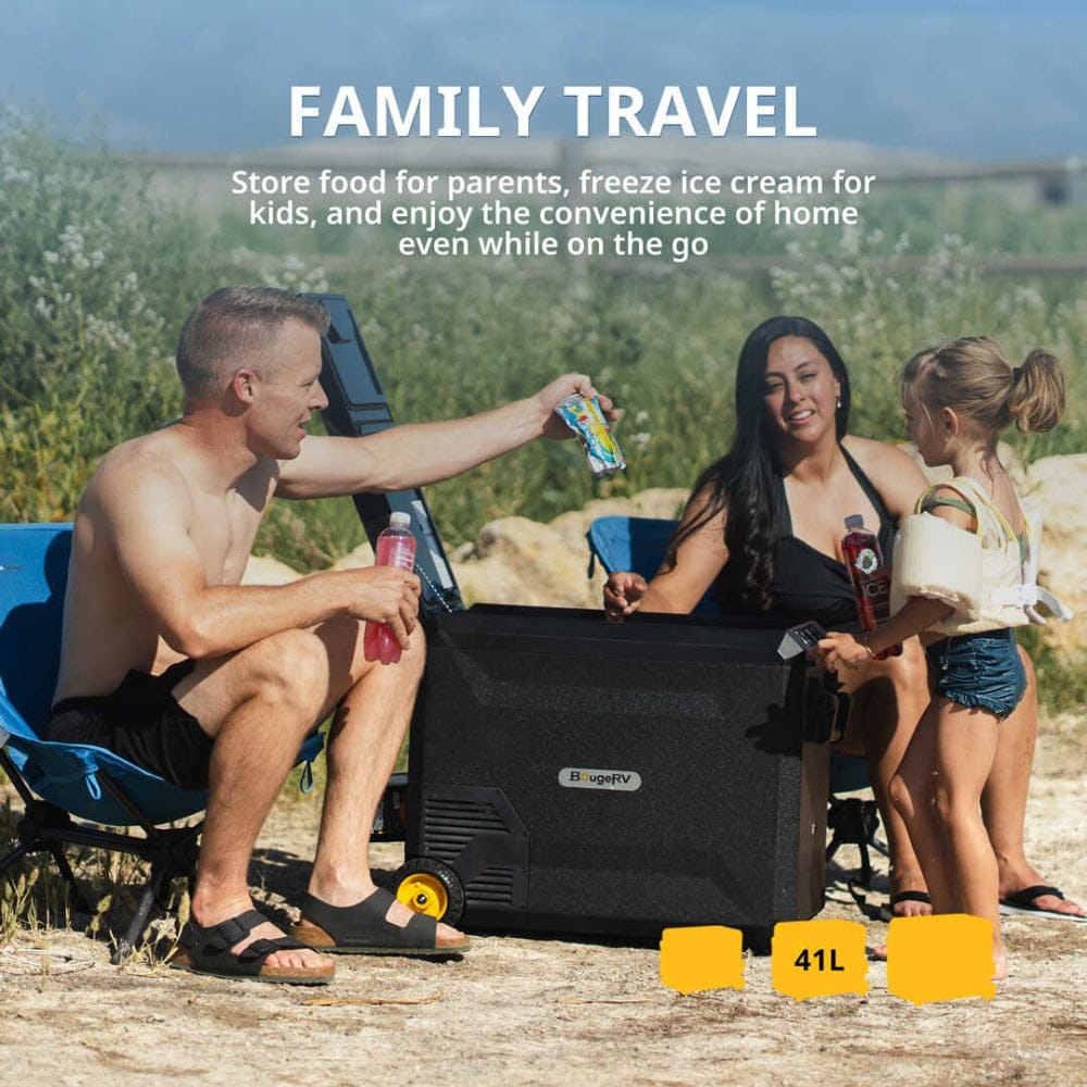 BougeRV ASPEN 50 PRO 53QT Dual Zone Wheeled 12V Portable Refrigerator Coolers BougeRV